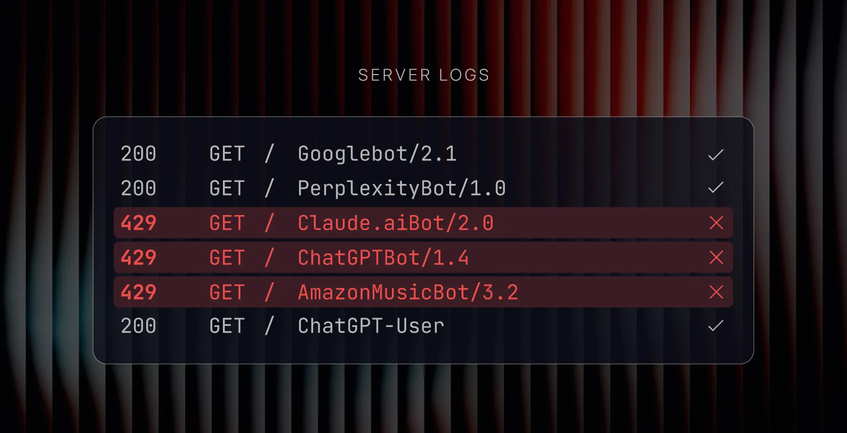 Hosting bloquea bots IA